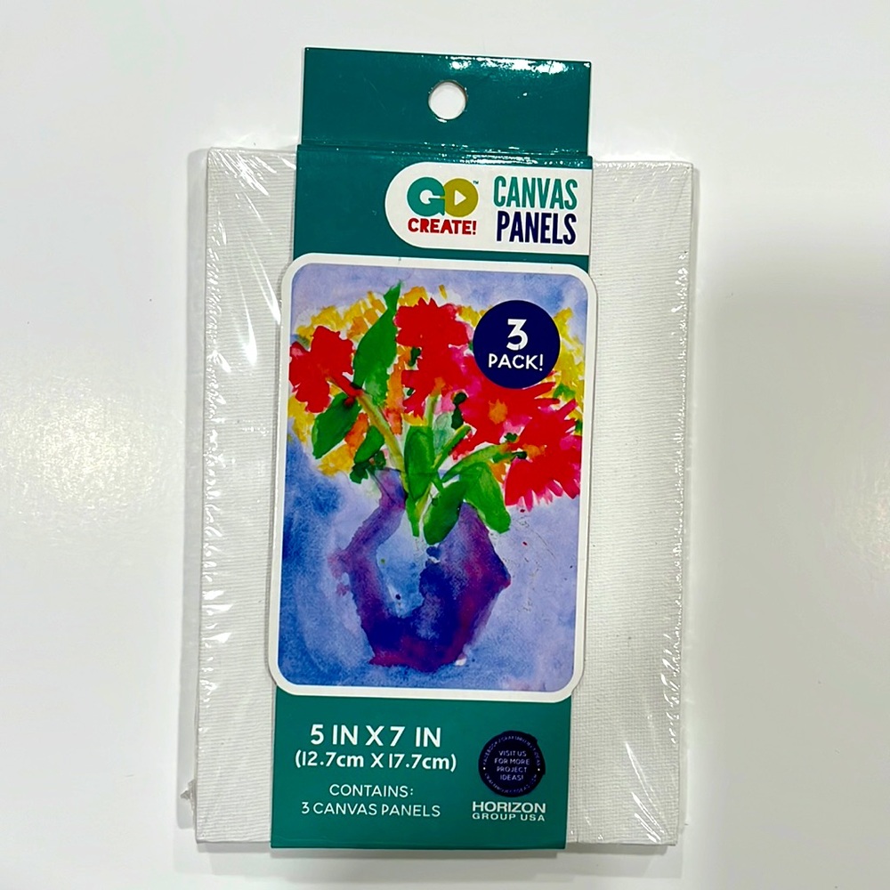 Go Create 5 in. x 7 in. Panel Canvas Set, 3 Canvas Pack, Brand New!!